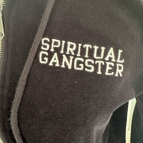 Authentic Spiritual Gangster Black Velour hoodie - Picture 5 of 13